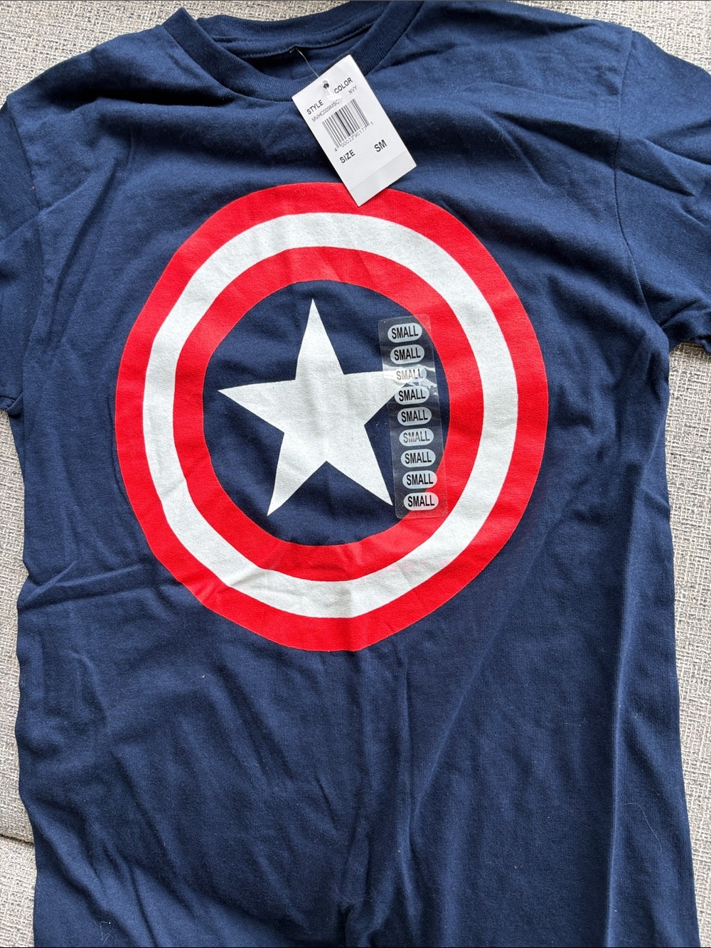Captain America Shield Graphic Tee - Navy Blue